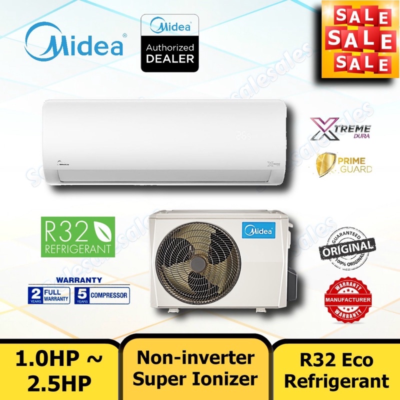 New Midea R Aircond Hp Hp Msag Crn Non Inverter With Ionizer