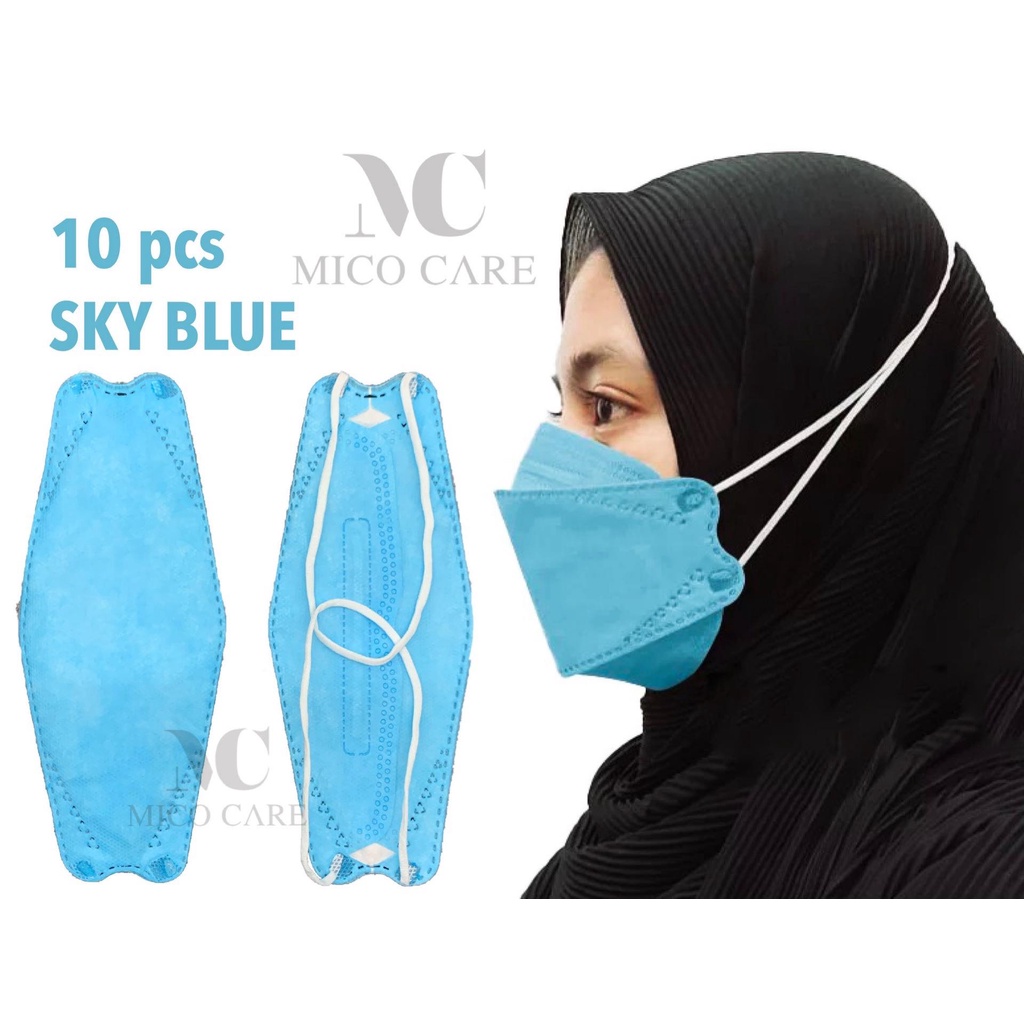 Ready Stock KL KF94 Mask Hijab 10pcs Kf94 Hijab Mask Kf94 Head Loop