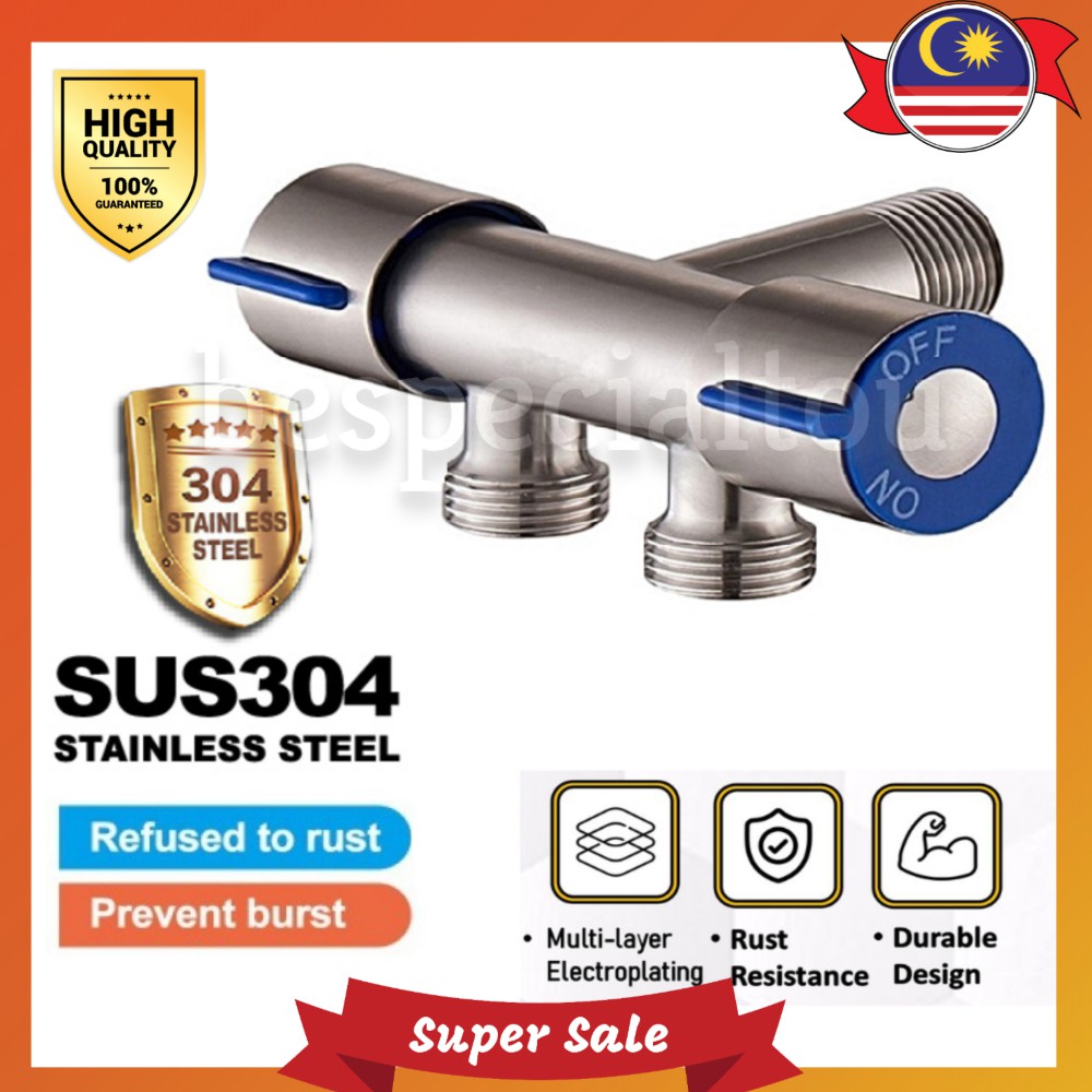 Sus Stainless Steel Kitchen Bathroom Toilet Two Way Stop Angle