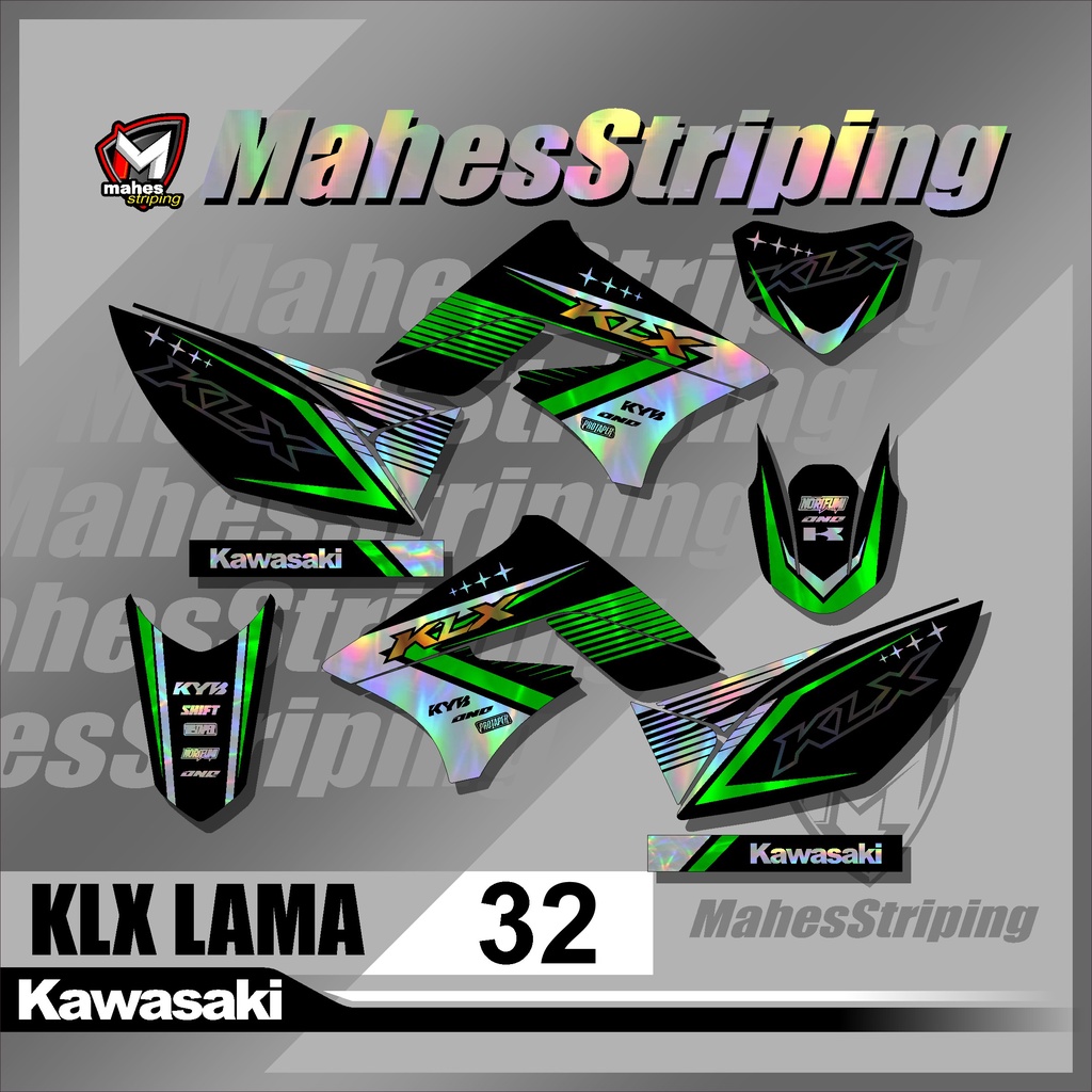 Klx LASER CRHOME HOLOGRAM DECAL Sticker KLX 150s L Old Variation