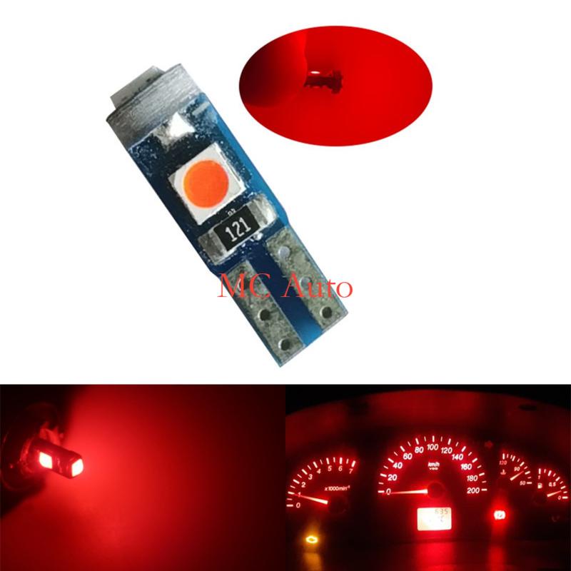 Car Motorcycle T5 LED 3smd Meter LED Dashboard Light Wedge Instrument