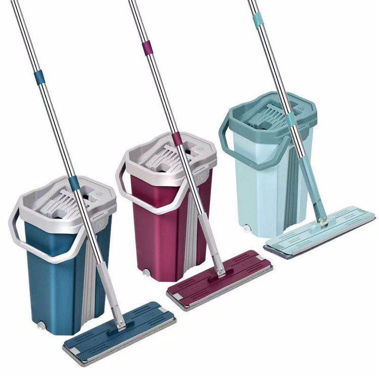 Ready Stok New Mop Self Wash And Squeeze Dry Flat Mop With Bucket