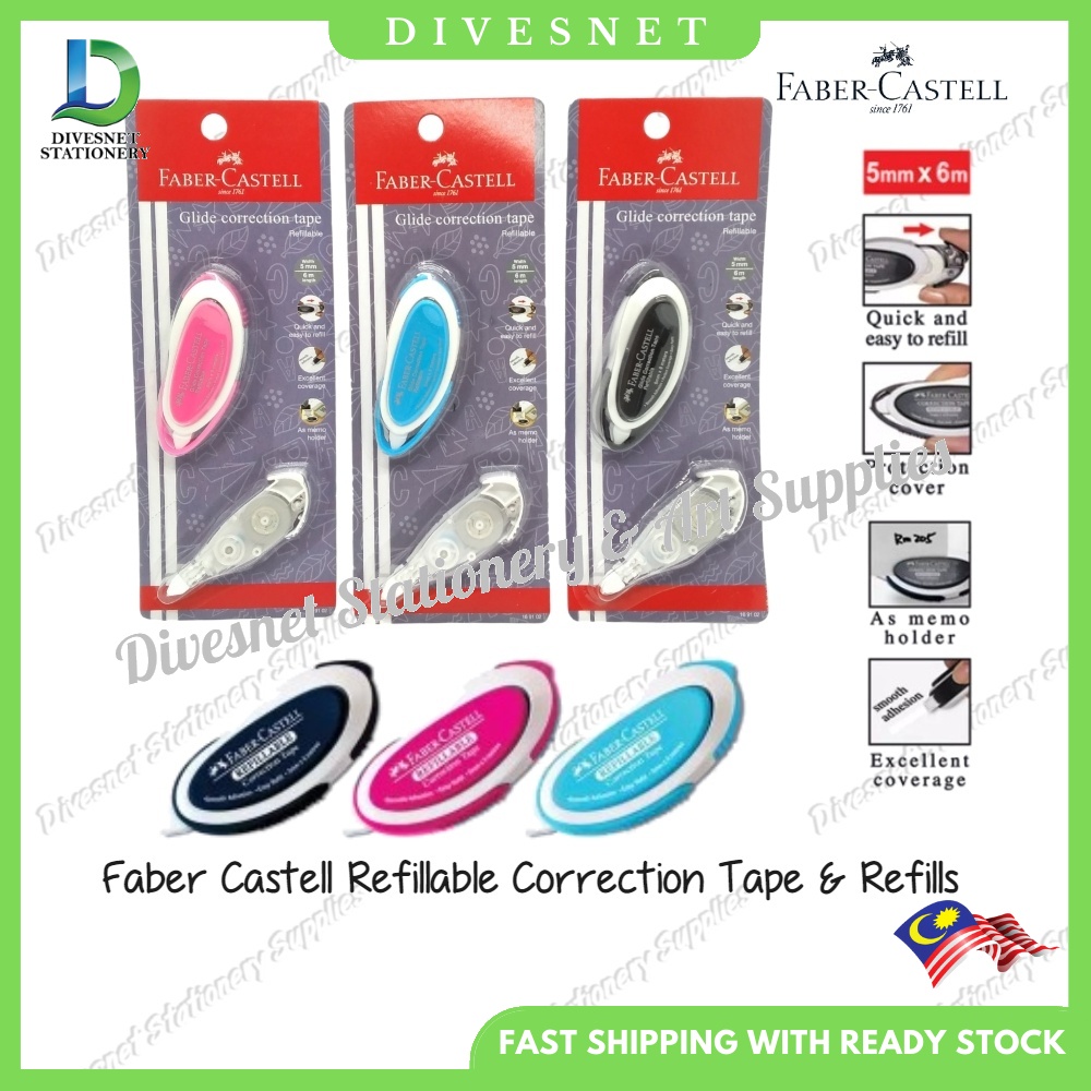 Faber Castell Glide Refillable Correction Tape Refills 169102 Pita