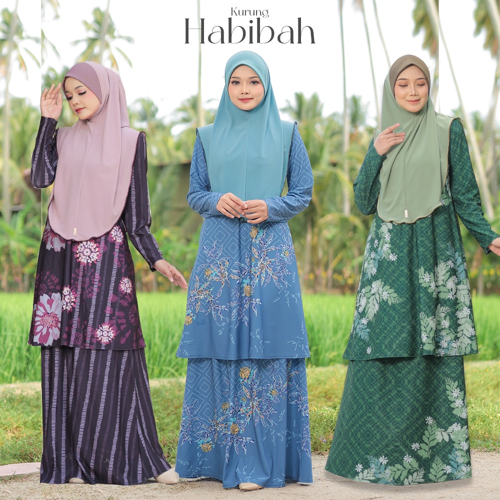 Dalila Baju Kurung Habibah Bercorak Printed Songket Batik Cikgu Guru