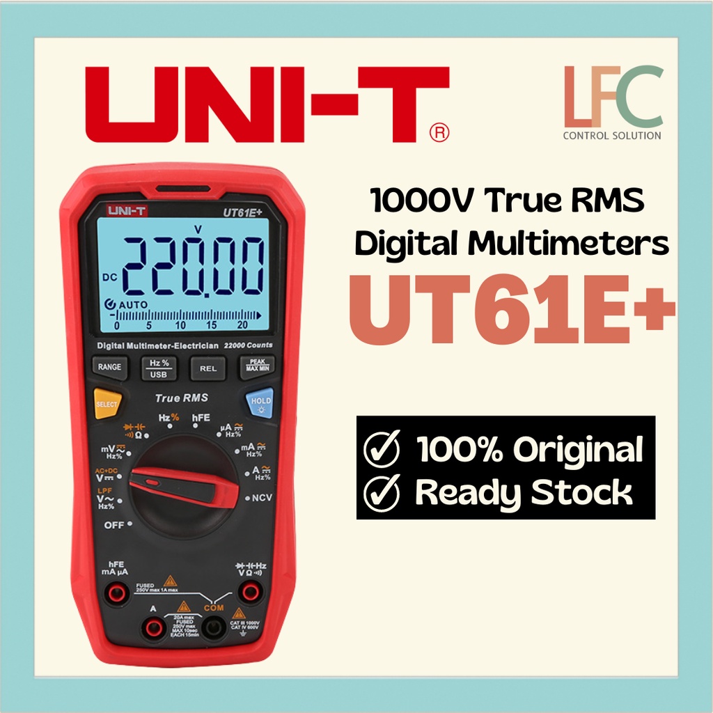 Uni T UT61E 1000V True RMS Digital Multimeter Shopee Malaysia