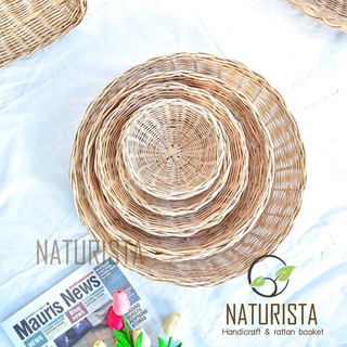 Bakul Rotan Handmade Round Rattan Basket Rattan Tray Weaving Food Tray