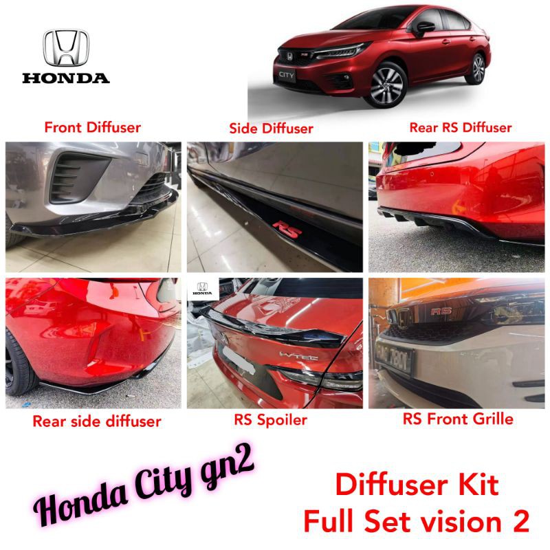 Honda City Rs V Sedan Diffuser Lip Gloss Black Material Pp