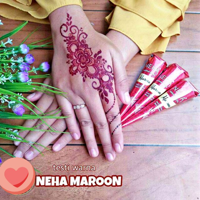 Neha Henna Maroon Inai Halal Box Inai Lukis Ready Stock Shopee