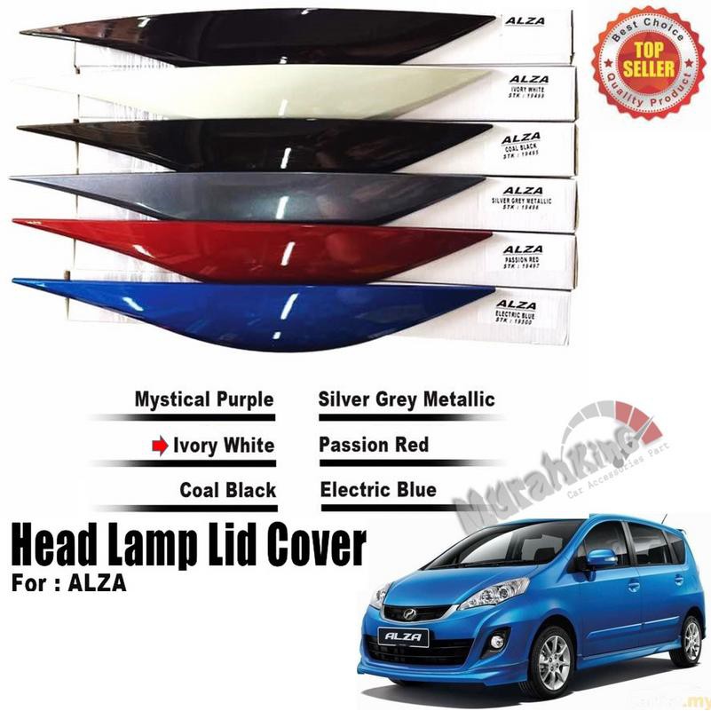 Perodua Alza Custom Fit Abs Car Headlamp Eyelid Ivory White Shopee