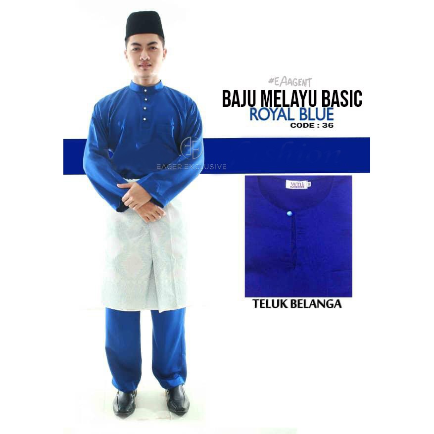 BIRU BLUE Baju Melayu Cekak Musang Dewasa Baju Melayu Traditional