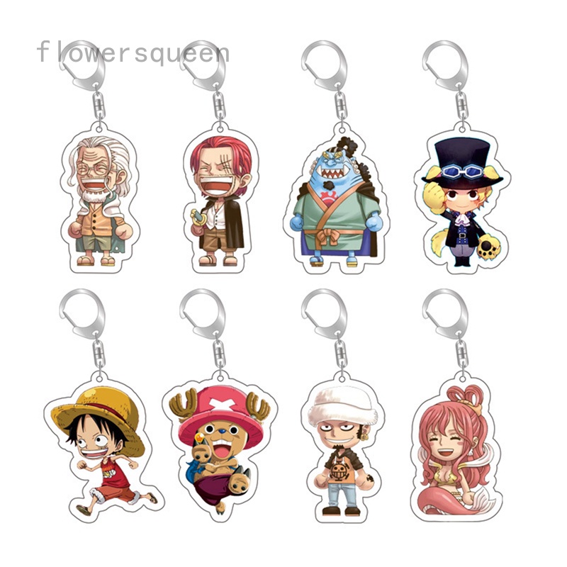 Flowersqueen Anime Keychain Man One Piece Key Chain Women Key Holder