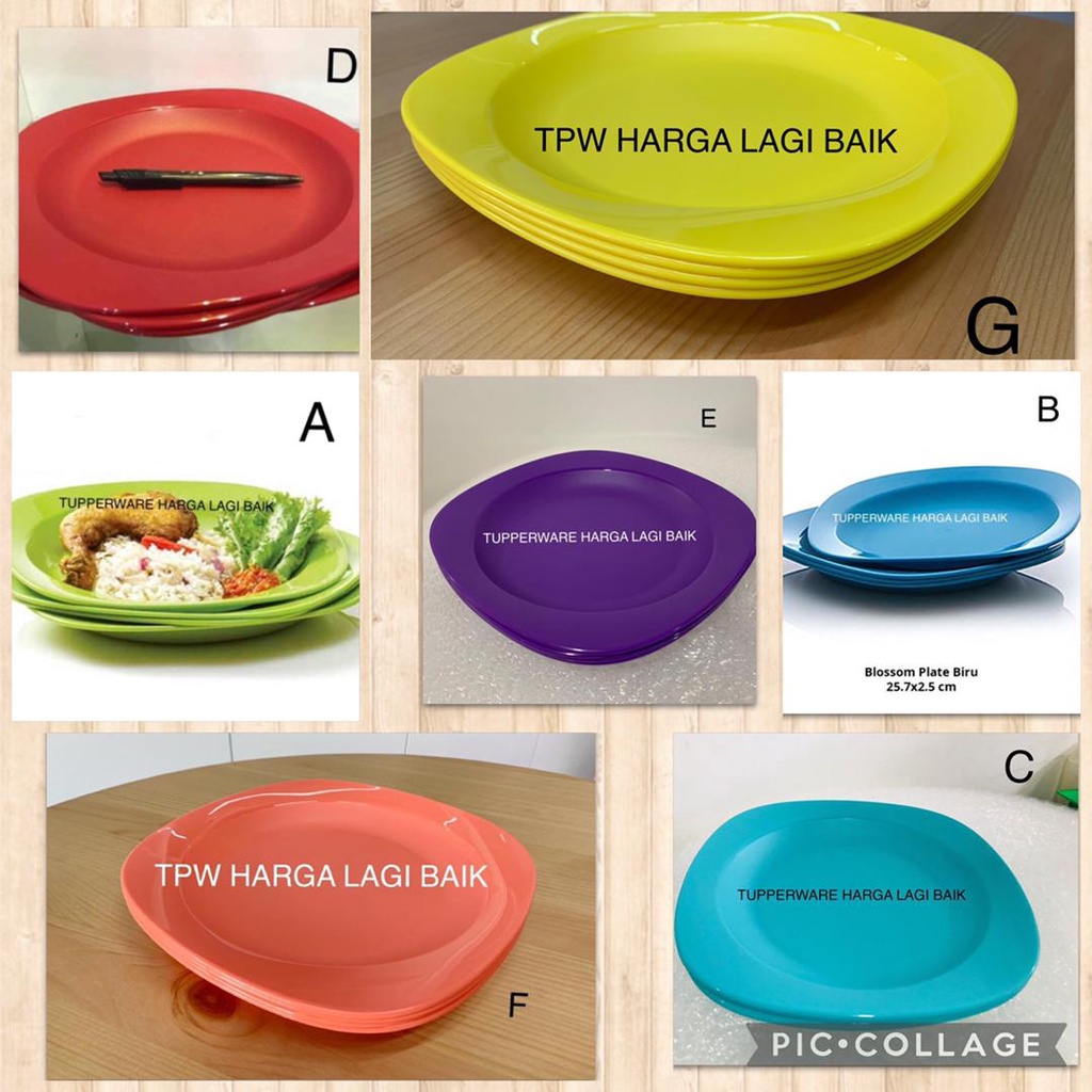 Tupperware Blossom Plate Set Pcs Pinggan Makan Dinnerware Murah