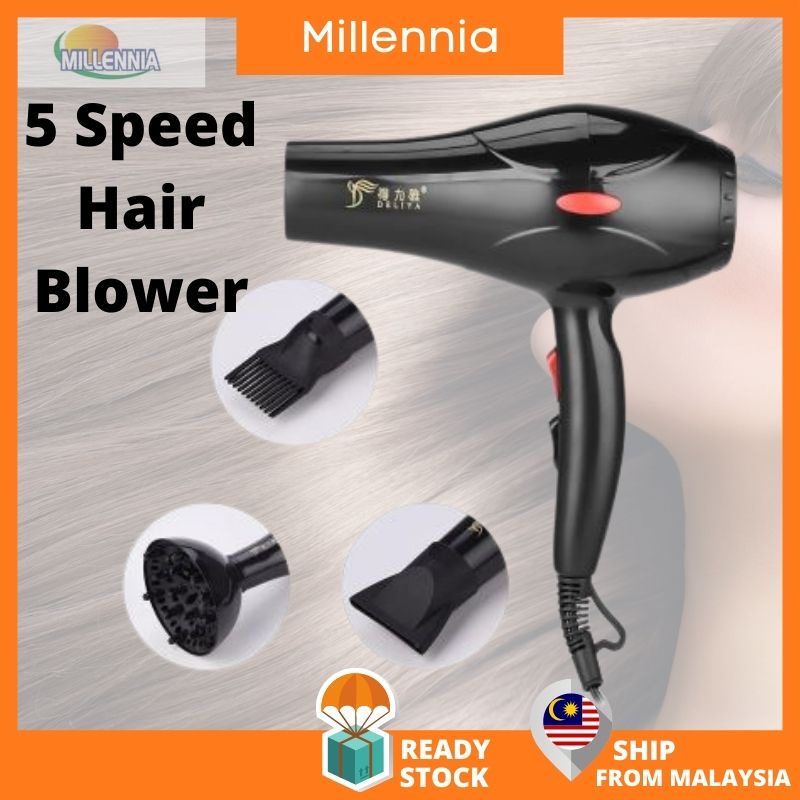 Ready Stock Professional And Home Use Speed Hot Warm Cold Air Hair Blower Dryer W Black