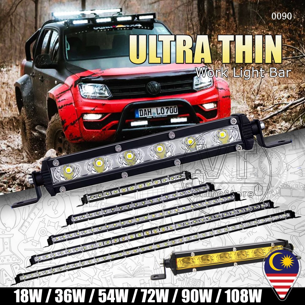 Ultra Slim Led Light Bar Work Light Bar Single Row Headlight V Fog