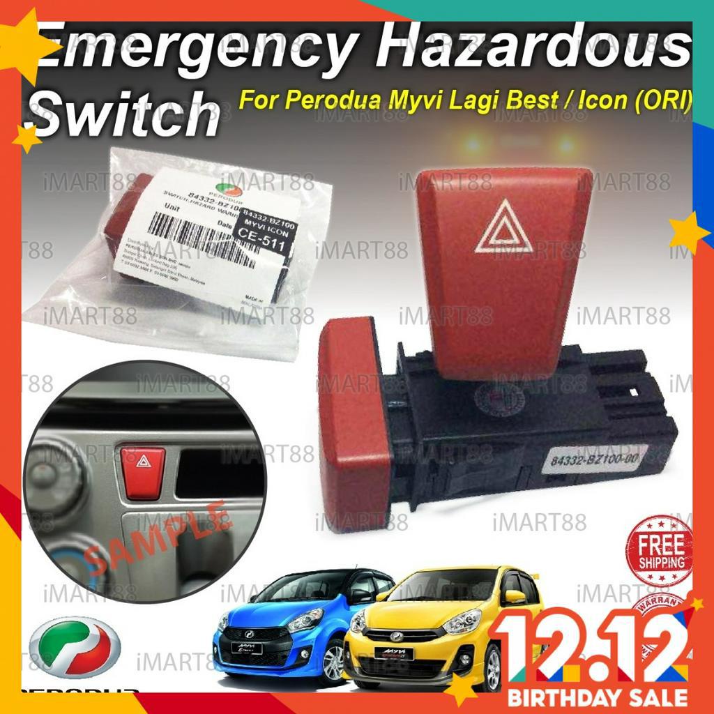 ORIGINAL EMERGENCY SWITCH PERODUA MYVI LAGI BEST MYVI ICON HAZARDOUS