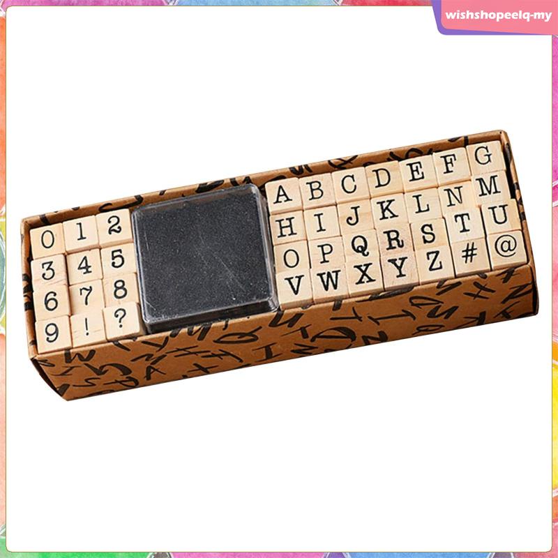 40 Pcs Wooden Rubber Stamp Letters Alphabets Number And Letter Symbol