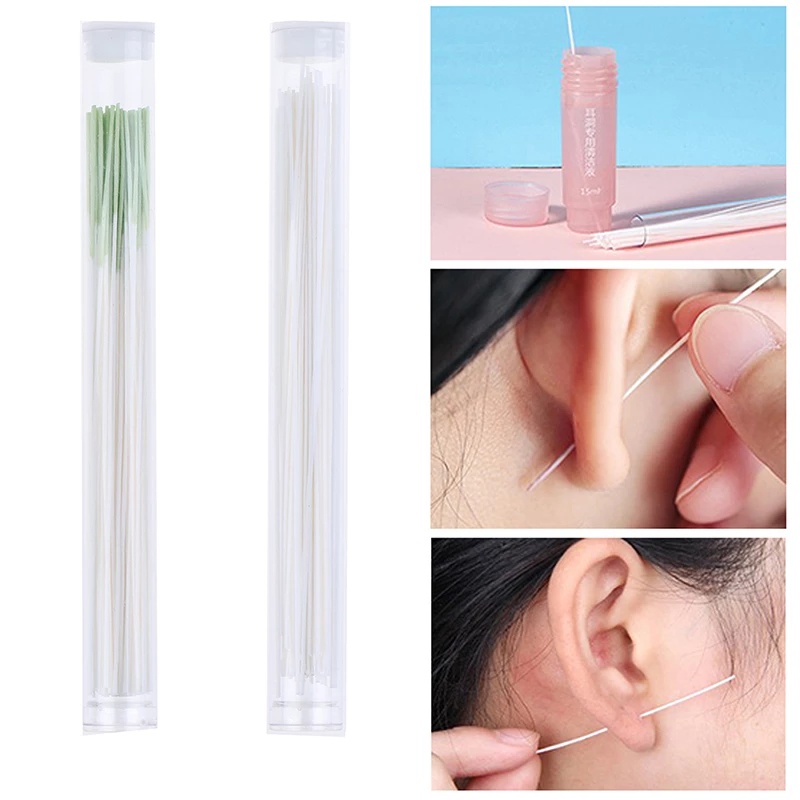 60 Pieces Ear Hole Floss Earrings Hole Cleaner Disposable Piercing