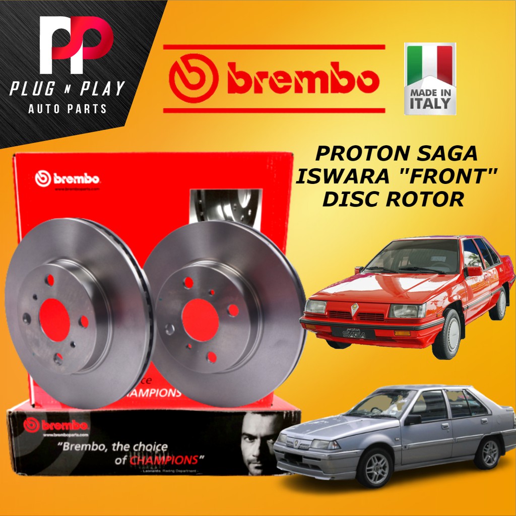 BREMBO DISC ROTOR BRAKE PAD PROTON SAGA ISWARA 12V FRONT DEPAN