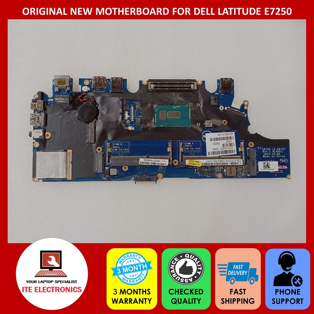 DELL LATITUDE E7250 INTEL I7 5600U 2 6GHZ DDR3 LAPTOP MOTHERBOARD