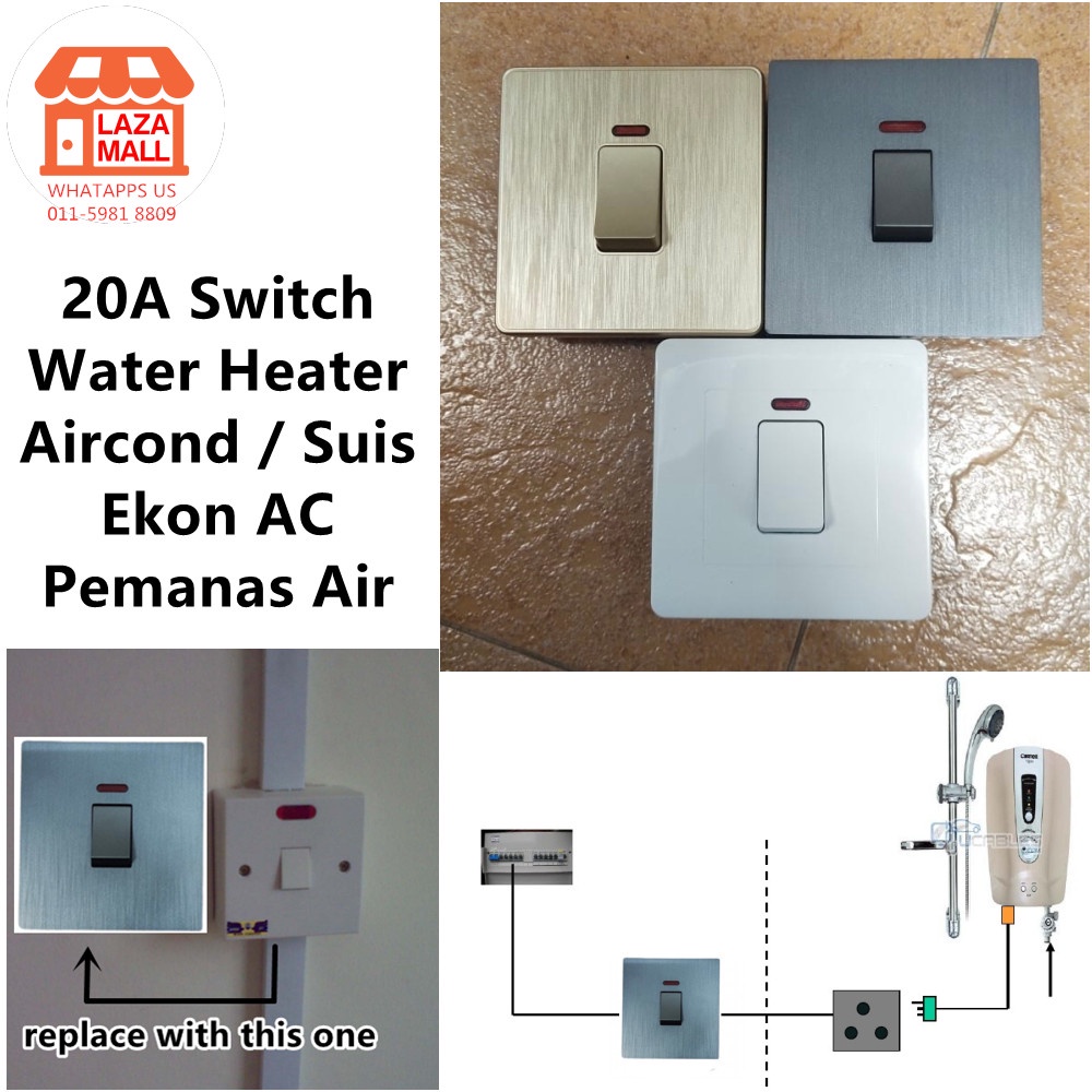 A High Power Button Wall Switch Aircond Air Conditioner Water