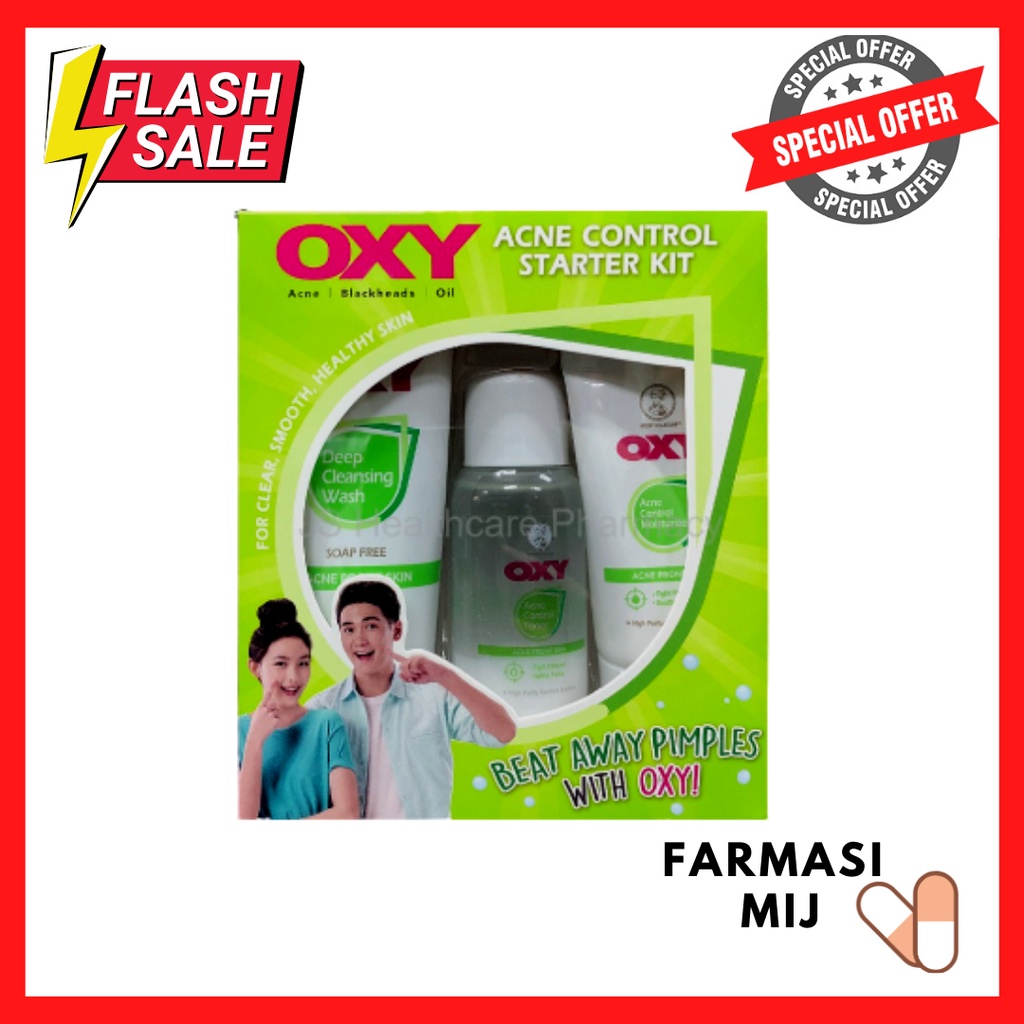 Oxy Acne Control Starter Kit Cleanser Toner And Moisturiser Shopee