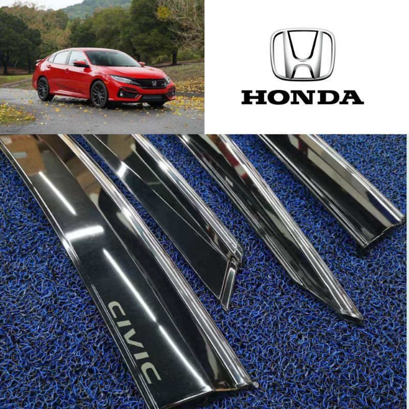 Honda Civic Fc Injection Door Visor With Chrome Lining