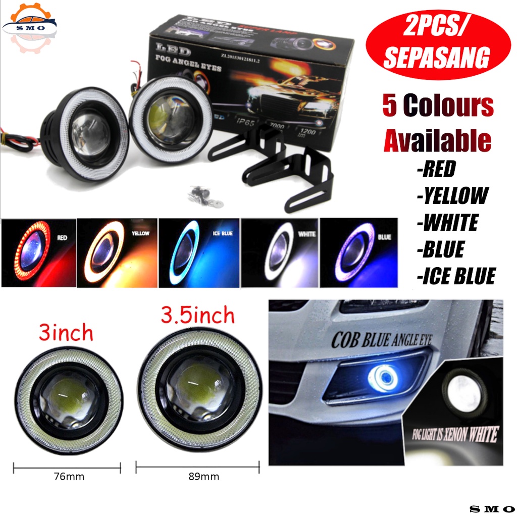 2pcs 76mm 89mm Car Halo Ring Eagle Eye Projector Fog Lamp Sportlight