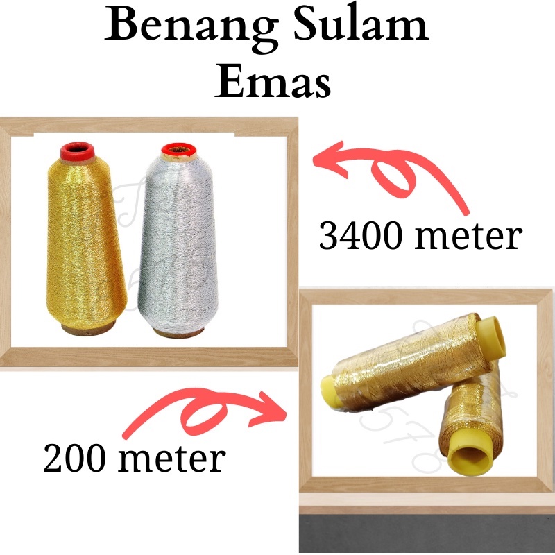 Benang Sulam Emas Silver Benang Emas Sulam Benang Gold Gold Embroidery