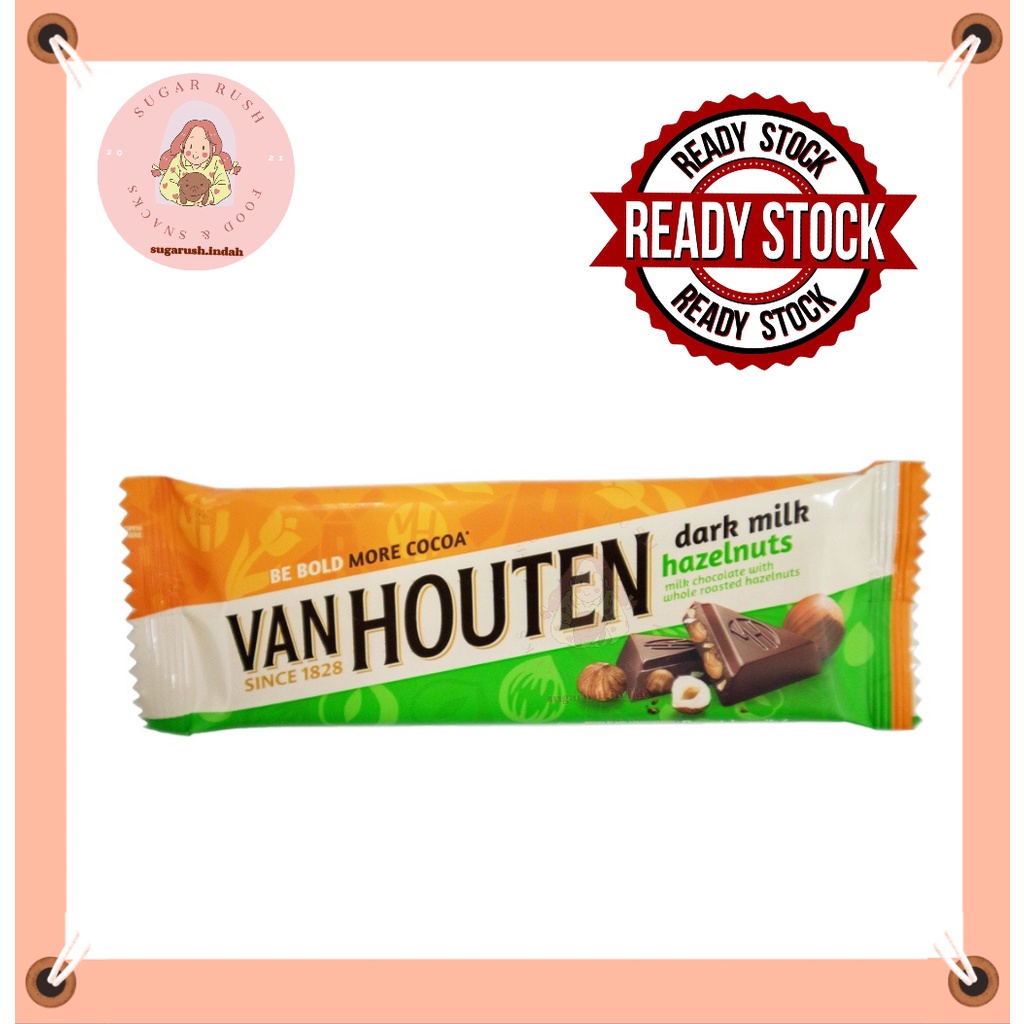 Van Houten Dark Milk Hazelnuts Chocolate Bar G Shopee Malaysia