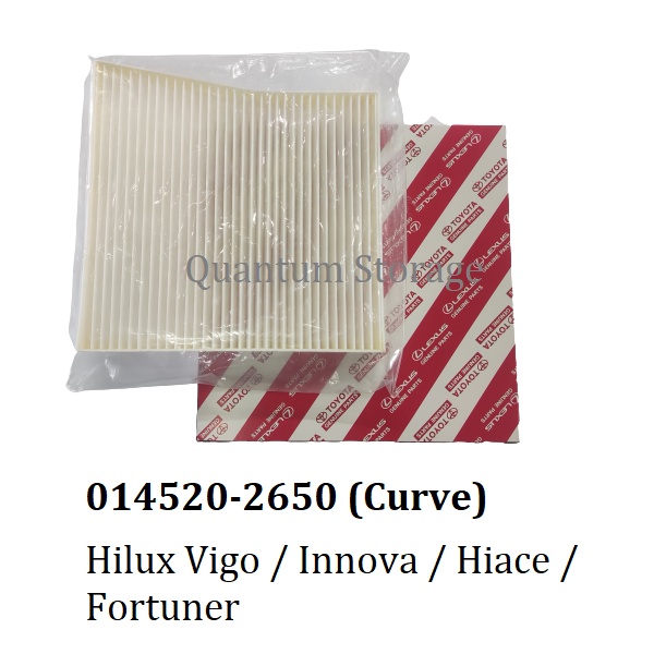 Toyota Cabin Pollen Air Cond Filter 014520 2650 Curve 2651 Square Hilux