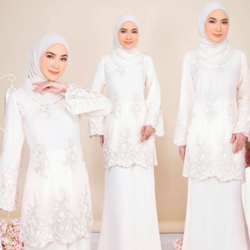 Baju Kurung Moden Lace Marsyaa Kurung Moden Lace Baju Kurung Cream Baju