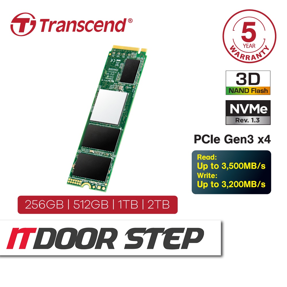 TRANSCEND MTE220S NVME PCIe Gen3 X4 M 2 SSD 256GB 512GB 1TB 2TB R 3