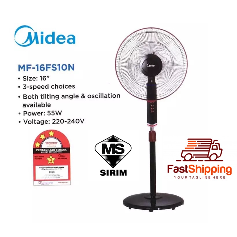 MIDEA 16 INCH STAND FAN MF 16FS10N Shopee Malaysia