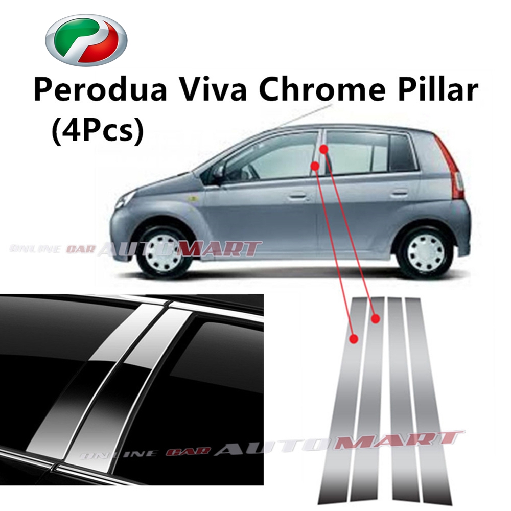 Perodua Viva Car Chrome Door Window Pillar Trim Panel Chrome