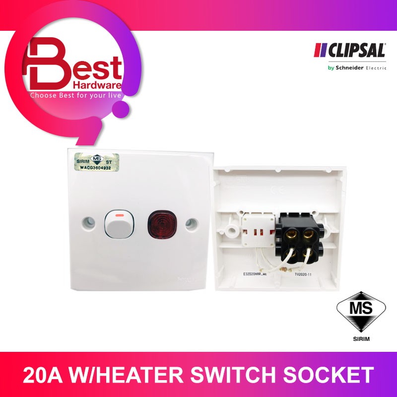 Best Hardware Clipsal A Double Pole Water Heater Switch With Neon