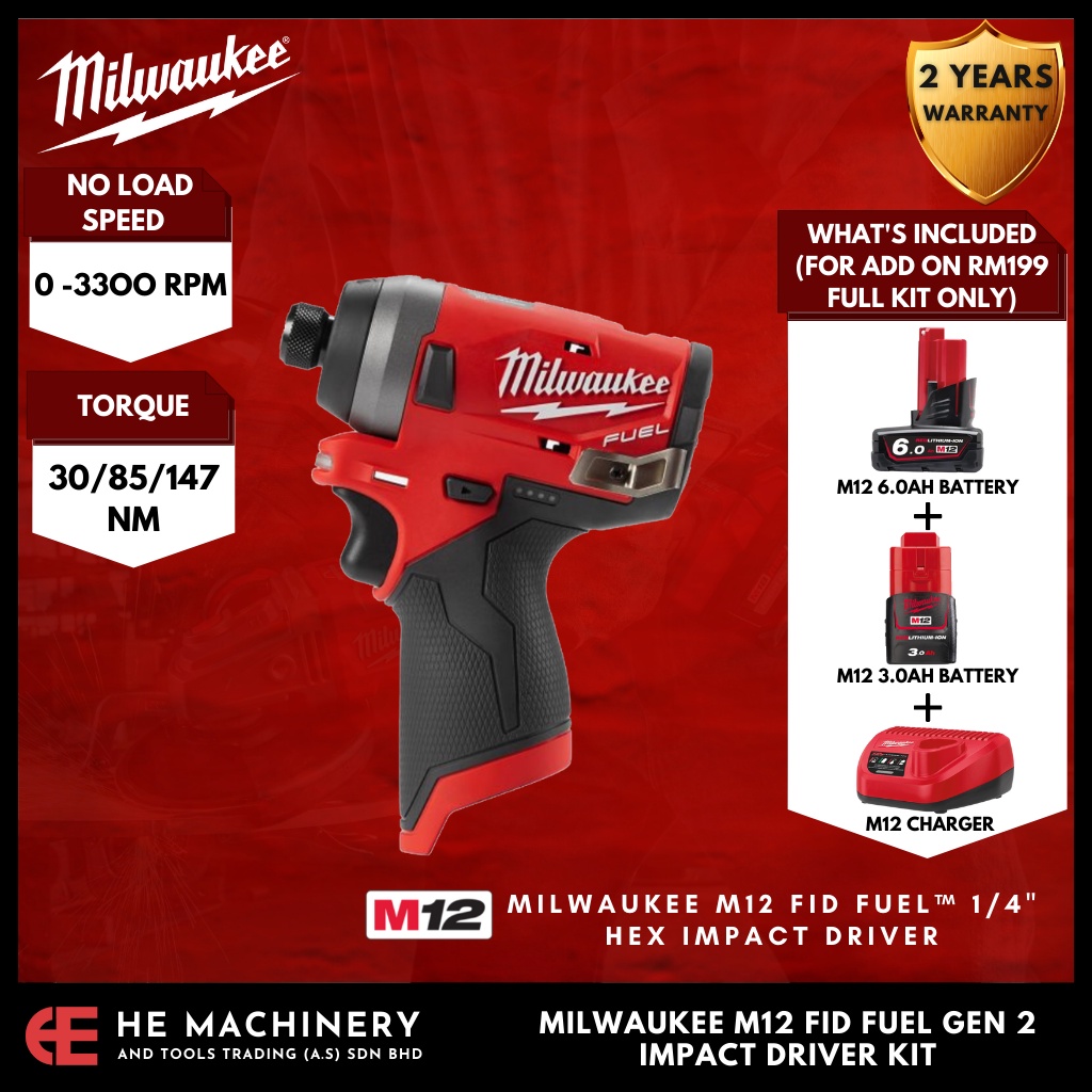 Milwaukee M Fid Fuel Gen Impact Driver Kits Shopee Malaysia