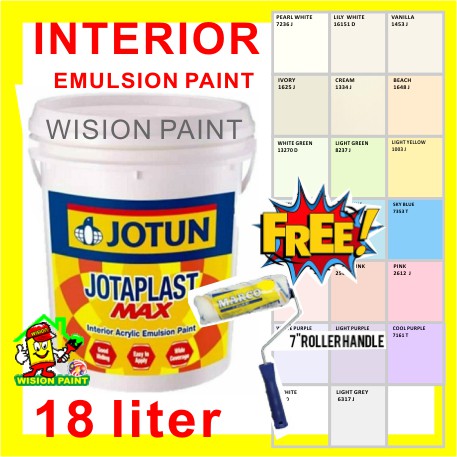 L Liter Jotun Jotaplast Emulsion Paint Free Roller Set