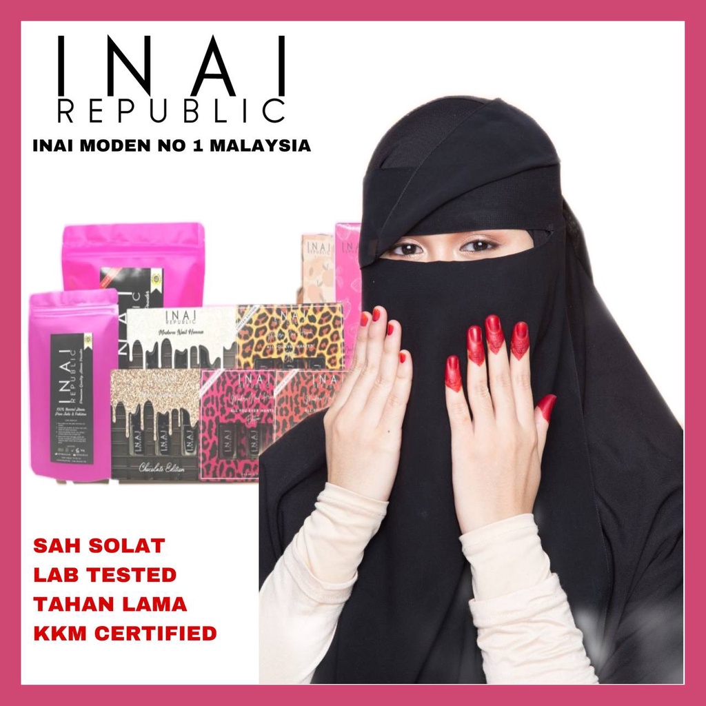 NAI REPUBLIC Inai Kuku Halal Mesra Wuduk Inai Celup Neelofa Sah Solat