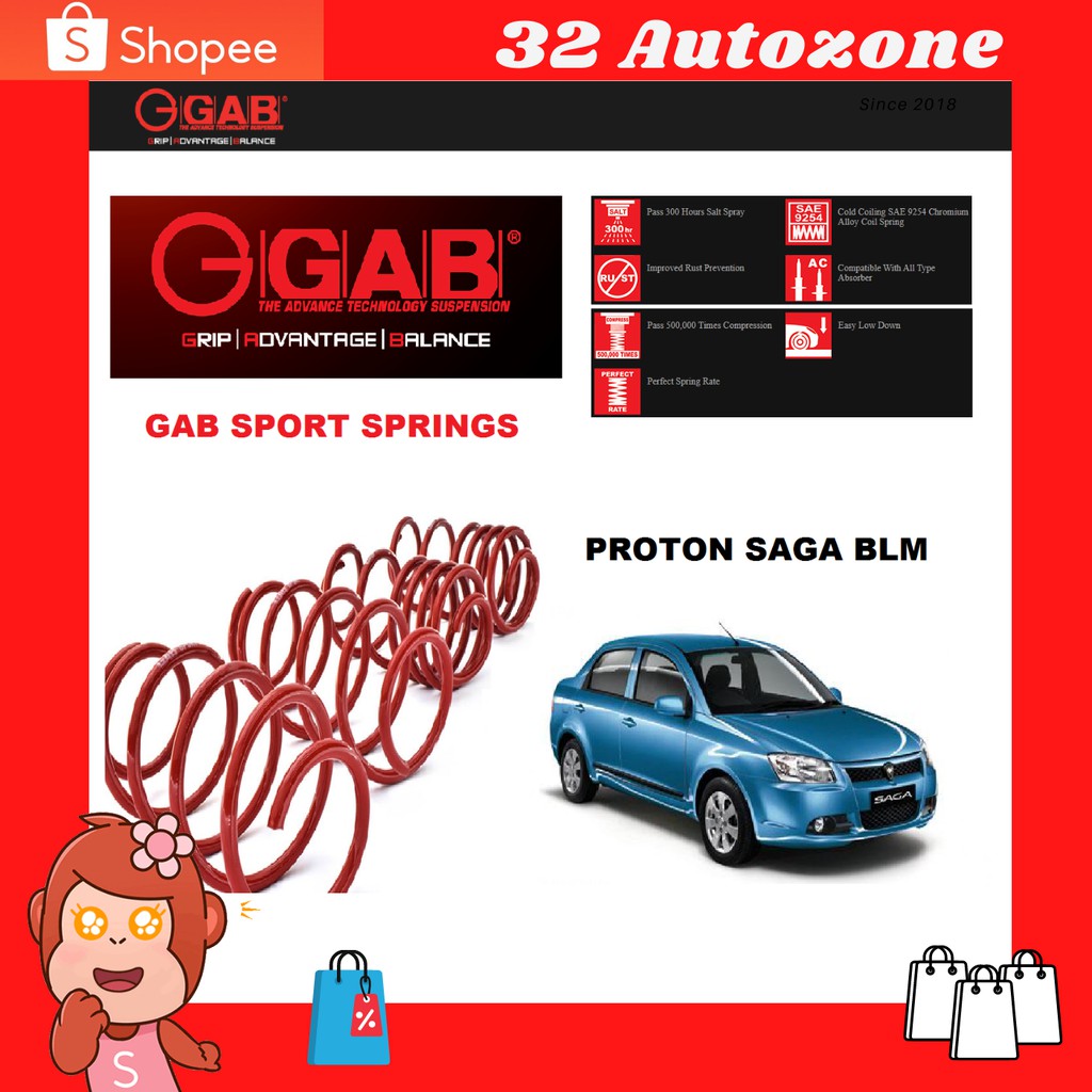 Original Gab Sport Spring For Proton Saga Blm Year Shopee Malaysia