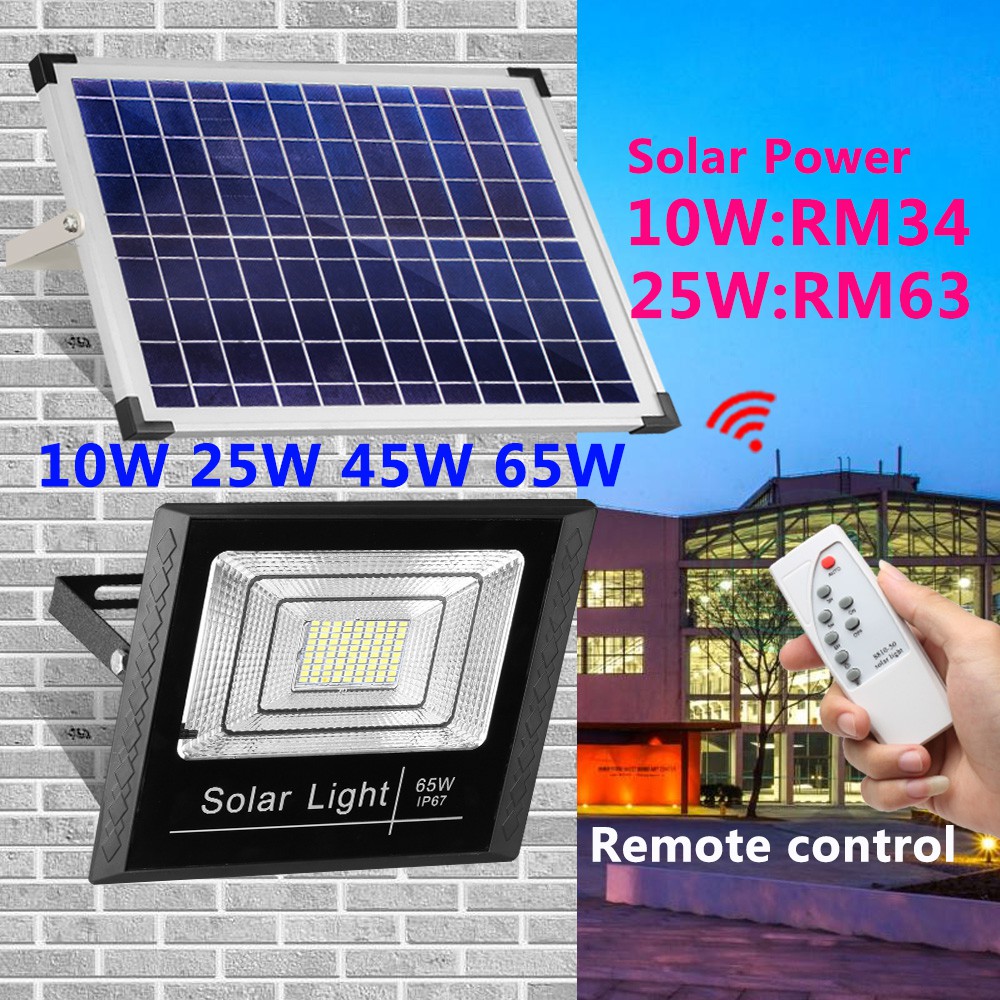 Ready Stock Solar Spotlight Led Flood Light 10W 25W 45W 65W 120W Solar