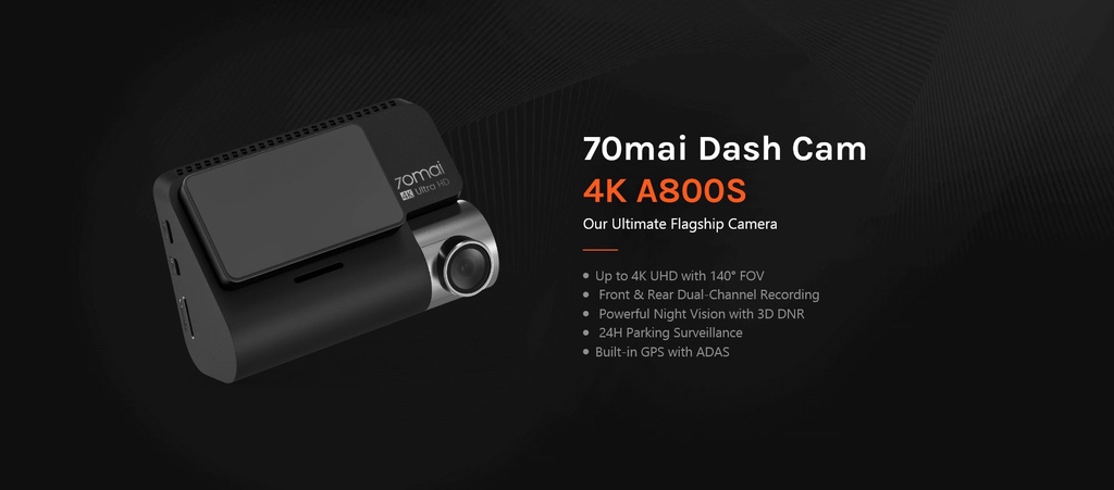 70mai Dash Cam 4K A800S With RC06 Rear Camera Build In GPS Dual