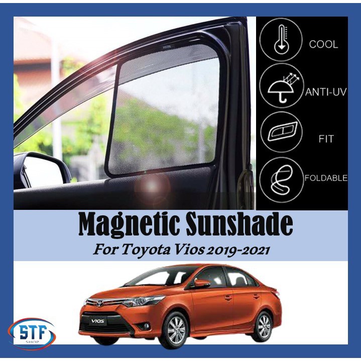 Toyota Vios 2019 2022 Magnetic Oem Sunshade 4 Pcs Shopee Malaysia