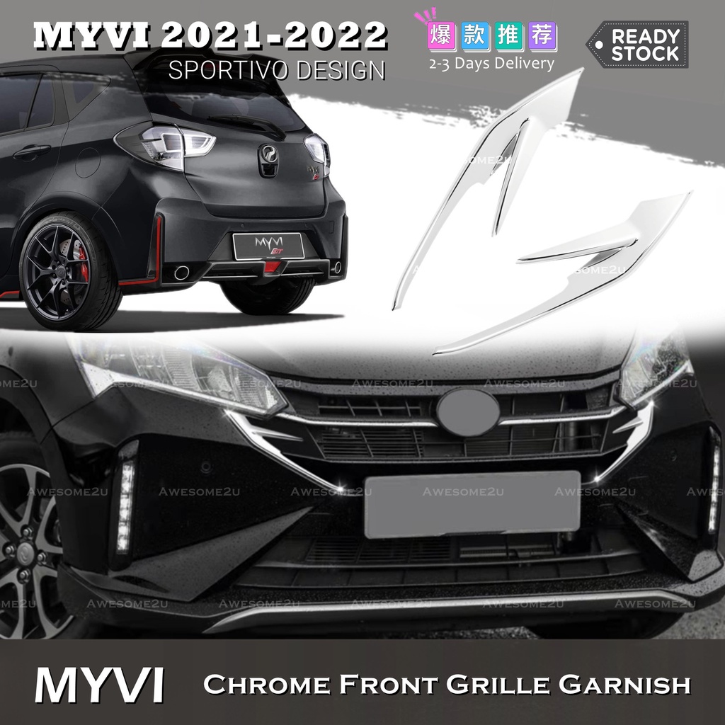 Awesome U Perodua Myvi Fl Chrome Front Grille Side Garnish