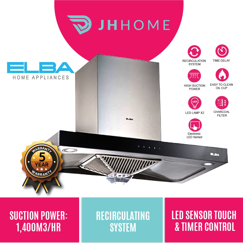 Combo ELBA 1400m3 H Cooker Hood EH H9027ST Built In Gas Hob 5 0KW