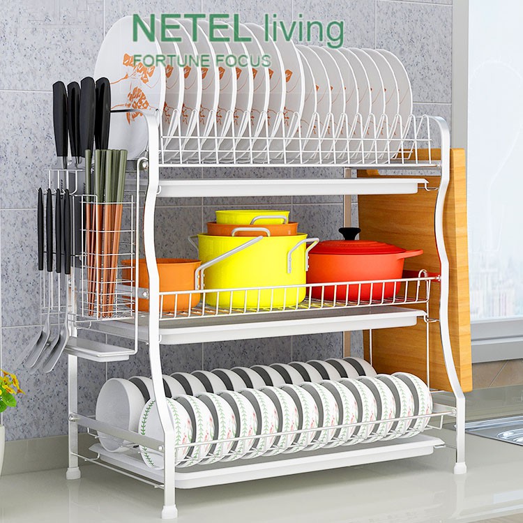 VOINISH 3 Tier Dish Rack 54cm Rak Pinggan Mangkuk Shopee Malaysia