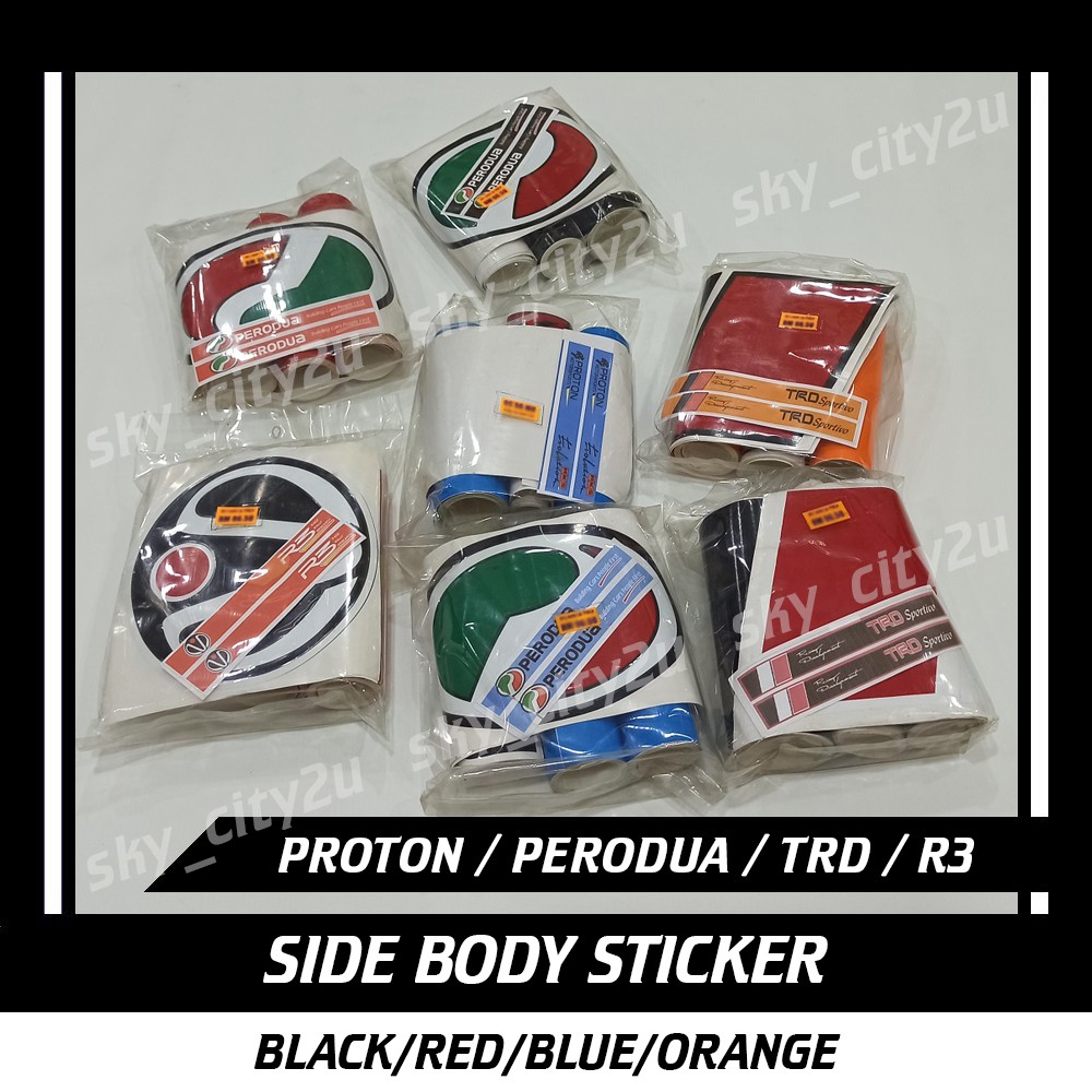 Perodua Toyota Proton R Trd Side Body Sticker Lining Sticker Side Door