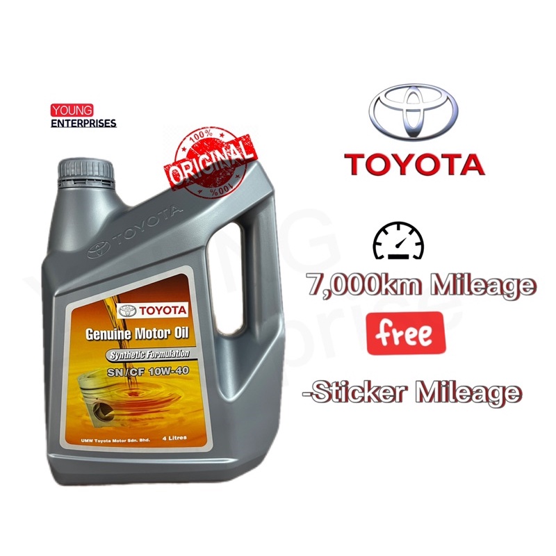 Toyota Engine Oil Genuine Motor Oil Synthetic Formulation Sn Cf W