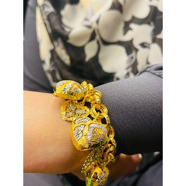 Rantai Tangan Kendi Love Batik Emas 916 Tulen Shopee Malaysia