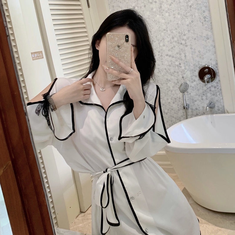 Spring Summer New Style Light Luxury High End Pajamas Women Ice