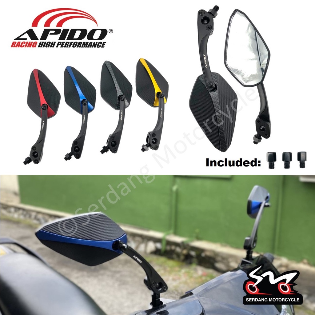 APIDO Side Mirror Universal Cermin Sisi Motor Motosikal Y15 LC135 Wave